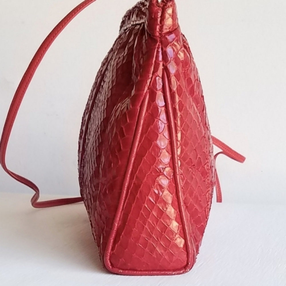 Vintage Palizzio Genuine Leather & Snakeskin Crossbody Hand Bag ⭐️⭐️ - Picture 12 of 16